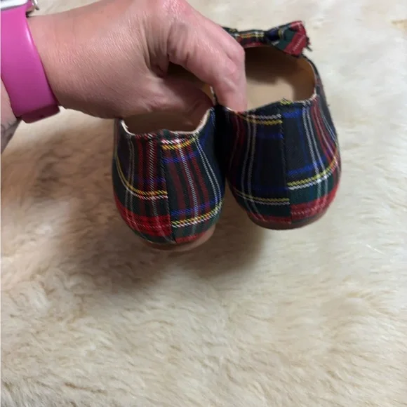 F5J Plaid Bow Flats in Red and Blue - Picture 6 of 8